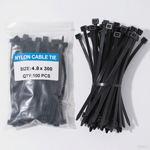Muestras gratis, bridas para cables de nailon 66 con autobloqueo certificado, bridas con cremallera de plástico de 250mm, colores negros transparentes - Product Image 1