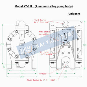 غشاء PTFE من الألومنيوم مزدوج 1 بوصة لمذيبات المياه السائلة نظرية الشفط للصناعة - Product Image 4