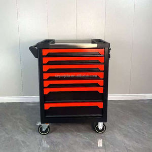 Chariot à outils robuste OEM ODM à roulettes, 7 tiroirs, plan de travail <span class=keywords><strong>en</strong></span> <span class=keywords><strong>bois</strong></span> massif, chariot de rangement verrouillable, capacité 300 kg - Product Image 5