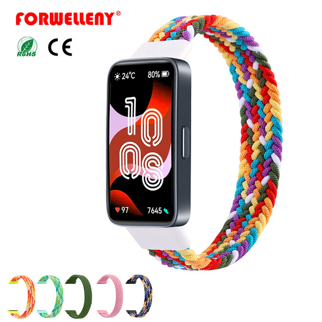 Forwelleny Quality Smart Watch Band Nylon Braided Single Loop Adjustable Replacement Wristband Bracelet for Huawei Band 8 9 10