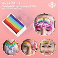 Peinture pour le visage et le corps ANKA BELLA, professionnelle, naturelle, à base de plantes, effet arc-en-ciel, application en une seule traite, 30g, non toxique, certifiée CE