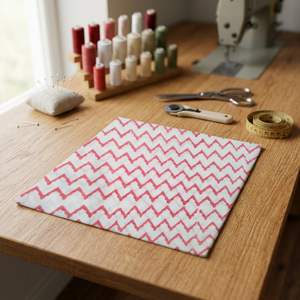 New Red Chevron Printed Poplin <b>Fabric</b> 58/60 Inch <b>Medium</b> Weight Woven Craft Cotton Material <b>Fabric</b> Hand Block Printed <b>Fabric</b> - Product Image 2