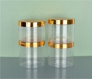 Hộp đựng kem dưỡng thể, chai nhựa PET trong suốt 250ml 300ml 400ml 450ml 500ml có nắp vàng - Product Image 3