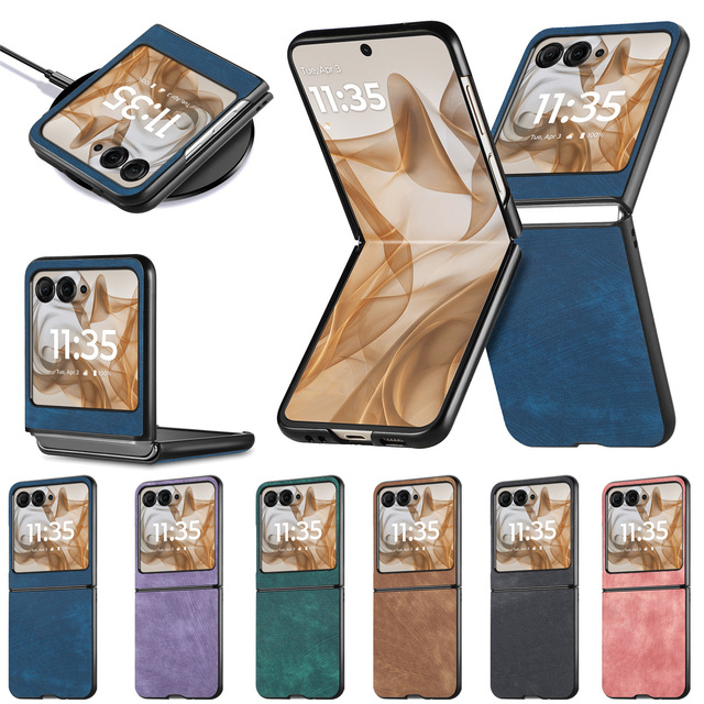 Folding PU Leather Phone Case for Motorola Razr 50 60 Ultra Shockproof Mobile Phone Case