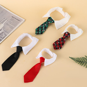 Lan Xing <b>Pet</b> Tie Plaid Pattern Detachable <b>Collar</b> For Dogs Cats Winter Accessories - Product Image 2