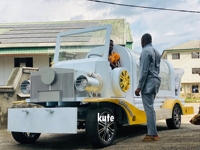 Cercueil électrique haut de gamme de luxe personnalisé à 4 roues, chariot funéraire rétro pour services religieux