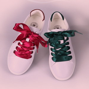 Grosir murah tali sepatu pita sutra warna mewah 2cm lebar 120cm tali sepatu panjang kustom untuk dekorasi Sneakers sepatu datar - Product Image 6