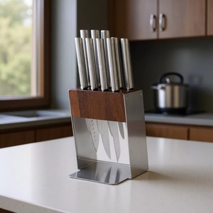 Premium 10 Pieces Stainless Steel Kitchen Chef <b>Knife</b> <b>Set</b> Ultra <b>Sharp</b> Kitchen <b>Knife</b> <b>Set</b> Steak <b>Knife</b> <b>Set</b> with Wooden Block - Product Image 5
