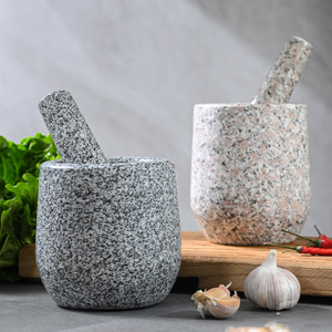 Custom Made Stone Mortar And Pestle Garlic Grinder Manual Herb Spice Tool Durable Hand Wash Only - Product Image 3