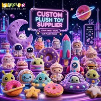 Peluche Designer Space Dessert Lab, Astronaute, Alien, Donut, Planète en Peluche
