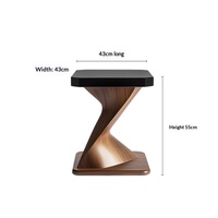 Table basse en bois massif de style italien, luxe léger, minimaliste, artistique et créative, pour salon et chambre, design carré haut de gamme