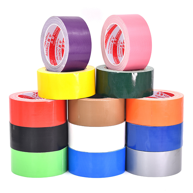 YONYU Wholesale Self-Adhesive Tape Heavy Duty Waterproof PE Polyethylene Coated Cloth Colorful Brown Self-Adhesive Duct Tape