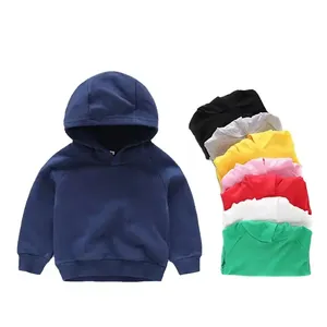 Custom logo Uniform sportswear Wholesale blank plain 100% cotton 9 colors soft breathable children hoodies