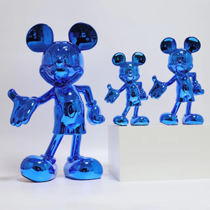 Vente en gros de sculptures d'art <span class=keywords><strong>pop</strong></span>, statue de souris, <span class=keywords><strong>Mickey</strong></span> <span class=keywords><strong>Mouse</strong></span>, sculpture de dessin animé plaquée, résine électro-plaquée pour la décoration intérieure - Product Image 1
