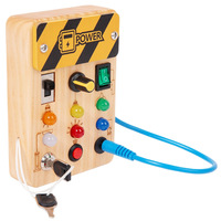 Juguete Educativo de Madera para Niños, Tablero de Actividades LED, Simulación de Circuitos, Interruptores, Desmontaje y Montaje