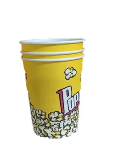 Seau à pop-corn avec conception personnalisée gobelet en papier jetable pop-corn film à emporter