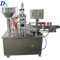 Machine de remplissage et de scellage de tasse de crème glacée de yaourt de pâte d'eau liquide de type rotatif