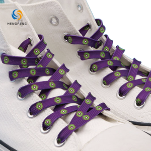 Tali Sepatu Poliester Motif Ungu - Tali Sepatu Datar Bermotif Tahan Lama untuk Sneakers/Boots - Product Image 1