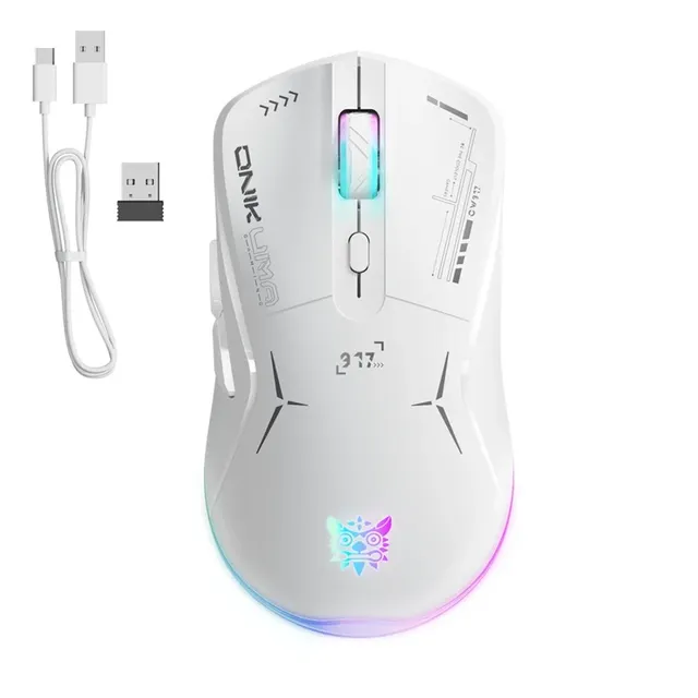 ONIKUMA CW917 Wired+2.4G Wireless RGB Dual Mode Gaming Mouse Adjustable 4800 DPI Ergonomic Game Mice for Computer Laptop Gamer