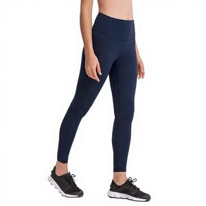 Leggings de sport pour femmes, taille haute, respirants, unis, longs, avec poches latérales, effet ventre plat, pour gym, fitness et yoga - Product Image 4