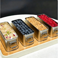 Boîtes en métal vides personnalisées avec logo, avec couvercle à boucle de verrouillage, qualité alimentaire, pour l'emballage de gâteaux et biscuits