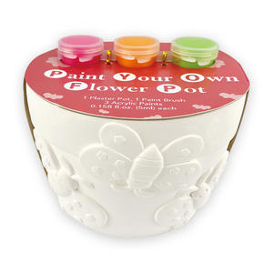 2024 diy बच्चों के शिल्प शिल्प अपने स्वयं के फूलों के बर्तनों को लोकप्रिय हस्तनिर्मित प्लास्टर फूल के बर्तन को पेंट करते हैं - Product Image 1