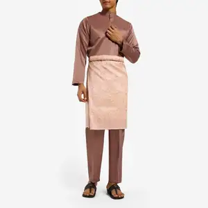 Vêtements islamiques manches longues pour hommes, T-Shirt manches longues, estival et brun foncé, Jubba et Thobe, new, 2020