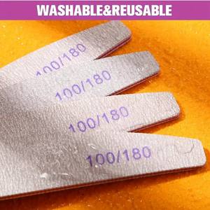 <span class=keywords><strong>Lime</strong></span> à ongles lavable en émeri, grain 100/180, <span class=keywords><strong>lime</strong></span> à ongles demi-lune pour manucure - Product Image 2