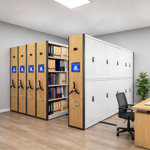 Steel Movable Archive <b>Shelves</b> Mobile Storage Shelving Roller <b>Racking</b> Cabinet Compact Storage Shelving Dense Ark Mobile Shelving - Product Image 3