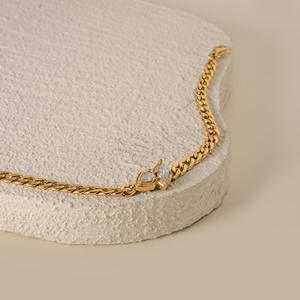 CE-Zertifizierung Edelstahl Wassertropfen Zirkon Anhänger Halskette Perfekt für Lässige und Dennoch Schicke Outfits - Product Image 3