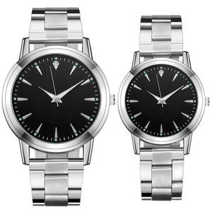 Montres tendance pour couple, best-seller du fabricant, bracelet en acier pour femme, bracelet en cuir pour homme, mouvement à quartz, coffret cadeau parfait - Product Image 4