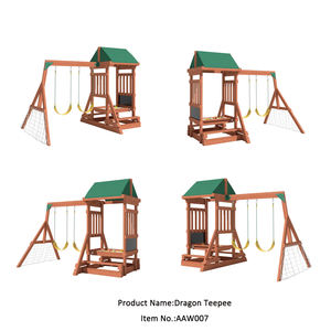 Jardín de madera Tuin Speel pequeño patio de recreo columpio conjunto equipo torre de juego al aire libre creativo barato columpio usado conjuntos niños para la venta - Product Image 3