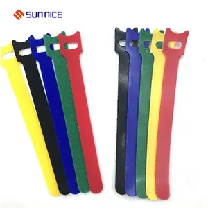 Kleurrijke Flexibele Automatische Dubbele Side Herbruikbare Carry Zelf Aangrijpend Cinch Bandjes/Haak Lus Kabelbinder
