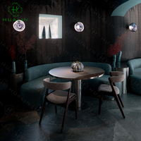 HUALIN Banquette de restaurant de luxe de style moderne en bois massif, table et chaises pour hôtel, café et restaurant à thème