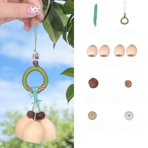 Wholesale HandWoven Ring Fu Character Natural Fruit Shell <b>Wind</b> <b>Chime</b> For Car Rearview Mirror Hanging Ornament - Product Image 3