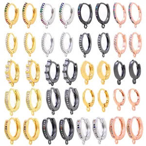 Perles colorées Feeder Basic Round Hoop18K Or Dangle Boucle D'oreille Attache Cliquez Bails, Bijoux À La Mode Fabrication Accessoires Fourniture P06 - Product Image 1