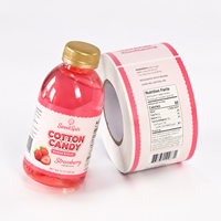 Étiquettes personnalisées imperméables autocollantes avec logo pour bouteilles de jus, emballage recyclable en PVC, impression d'étiquettes pour bouteilles en verre