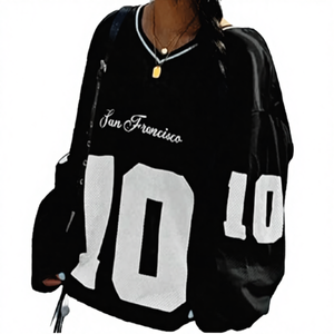 カスタムユニセックスプリントストリートウェアアメリカンフットボールジャージ刺繍パッチレターロゴチームユニフォーム通気性100%ポリエステル - Product Image 4
