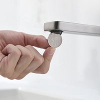 Pistolet brossé de haute qualité gris mitigeur d'eau chaude et froide robinets de lavabo de salle de bain noyau de vanne en céramique contemporaine
