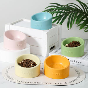 Mangkuk kucing keramik multiwarna desain Modern 2025 perlindungan tulang belakang tengkuk mangkuk makanan tempat makan hewan peliharaan - Product Image 1