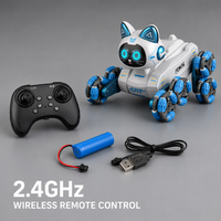 Robot chat interactif électrique pour cascades sur roues avec contrôle gestuel, mode 'Suivez-moi' et support caméra, pour intérieur et extérieur
