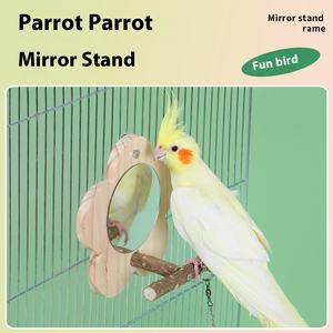 Petite tasse de nourriture pour oiseaux givrée écologique mangeoire à oiseaux en bois de haute qualité perroquet boîte support et accessoires de <span class=keywords><strong>Cage</strong></span> - Product Image 2