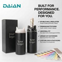 Refroidisseur à vin et seau à glace en acier inoxydable à double paroi avec un design frais et élégant pour refroidir les bouteilles de vin