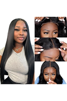 Perruques en cheveux naturels vietnamiens bruts en gros, perruques frontales en dentelle HD 6x4 ultra-lisses couleur naturelle pour femmes noires