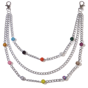 โซ่คาดเอวโลหะประดับเพชรเทียมสไตล์ฮิปฮอปสำหรับกางเกงใส่ทุกวัน ทำจากโลหะผสมสังกะสี แบบเส้นเดียว - Product Image 5