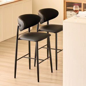 Taburete de Bar Comercial de Bambú y Madera con <span class=keywords><strong>Respaldo</strong></span> y <span class=keywords><strong>sin</strong></span> Reposabrazos para Uso en Restaurantes, Cocinas y Barra - Product Image 3