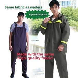 Ensemble imperméable et pantalon <span class=keywords><strong>de</strong></span> <span class=keywords><strong>pluie</strong></span> en PVC, épaissi, protection contre les fortes pluies, pièces séparées, homme XL, style occidental, pour le cyclisme, le travail en extérieur - Product Image 2