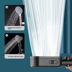 Pomme de douche à main avec support et <span class=keywords><strong>tuyau</strong></span> de 1.5m Buses anti-bouchage haute pression à 3 réglages Produit de salle de bain - Product Image 3