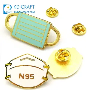Personalized design metal hard enamel gold plating custom shaped souvenir masking lapel pin badge