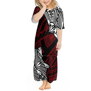 Hete Verkoop Hawaiiaanse Tropische Stijl Ontwerp O Nek Kids Puletasi Set Op Maat <span class=keywords><strong>2</strong></span> Stuks Meisjes Twee <span class=keywords><strong>2</strong></span>-delige Outfits Sets Jurk Voor Meisje - Product Image 4